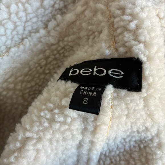 VTG Bebe Women's Suede Winter Jacket w/Sherpa Lining - Picture 11 of 16